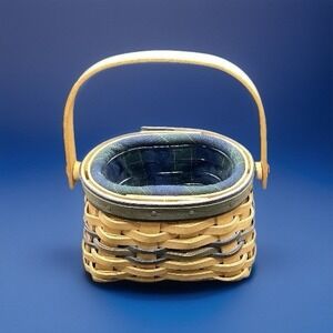 VTG 2003 Longaberger Collectors Club Renewal Basket Fabric Liner Plastic Insert